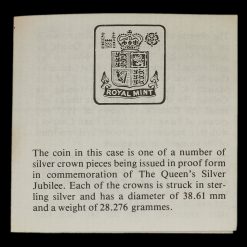 1977 Sterling Silver Proof Silver Jubilee Crown COA