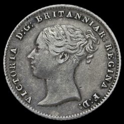 1843 Queen Victoria Young Head Silver Fourpence / Groat Obverse
