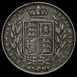 1845/3 Queen Victoria Young Head Silver Half Crown Reverse