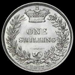 1877 Queen Victoria Young Head Silver Shilling Reverse