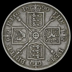 1890 Queen Victoria Jubilee Head Silver Double Florin Reverse