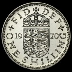 1970 Elizabeth II Proof English Shilling Reverse