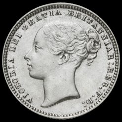1875 Queen Victoria Young Head Silver Shilling Obverse