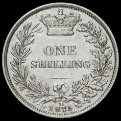 1875 Queen Victoria Young Head Silver Shilling Reverse