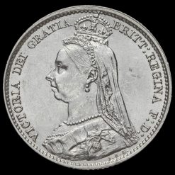 1890 Queen Victoria Jubilee Head Silver Sixpence Obverse