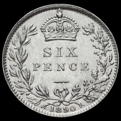 1890 Queen Victoria Jubilee Head Silver Sixpence Reverse