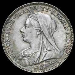 1896 Queen Victoria Veiled Head Silver Sixpence Obverse