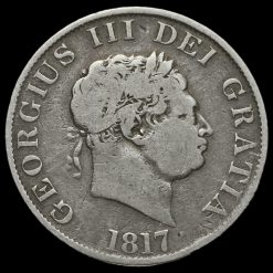 1817 George III Milled Silver Half Crown Obverse