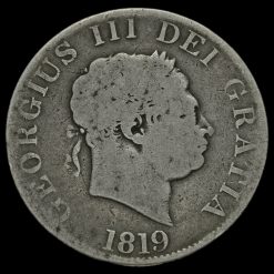 1819 George III Milled Silver Half Crown Obverse
