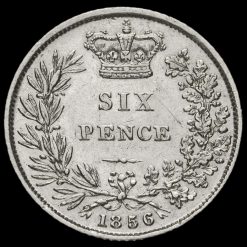 1856 Queen Victoria Young Head Silver Sixpence Reverse