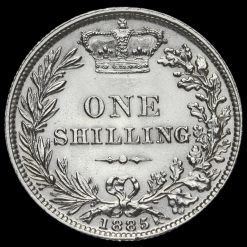 1885 Queen Victoria Young Head Silver Shilling Reverse