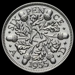 1935 George V Silver Sixpence Reverse