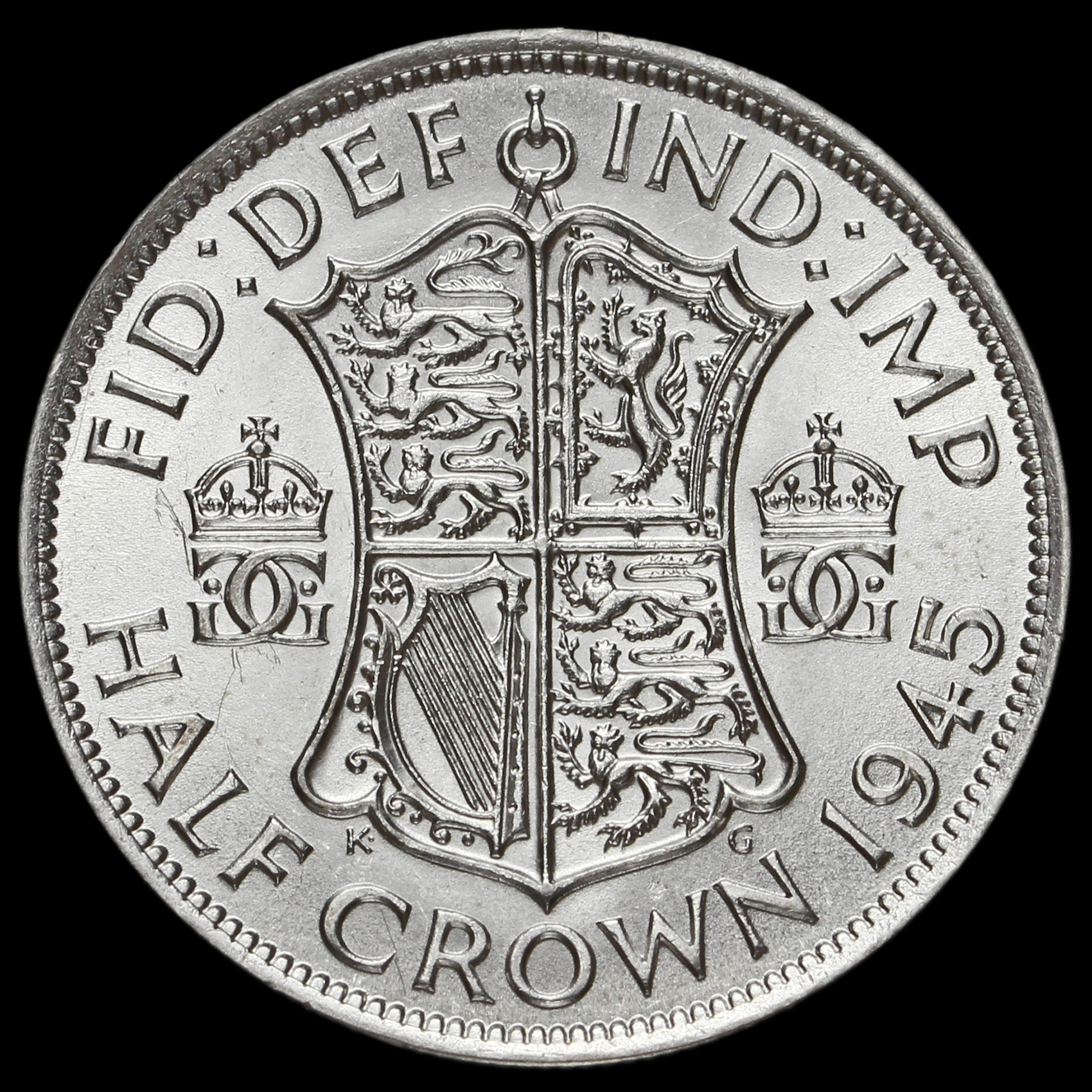1945 VI Silver Half Crown, EF