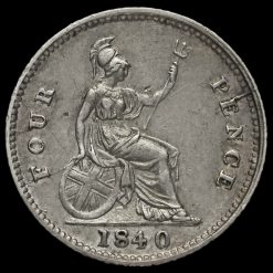 1840 Queen Victoria Silver Fourpence / Groat Reverse