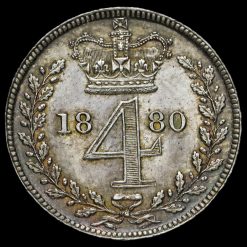 1880 Queen Victoria Silver Maundy Fourpence Reverse