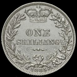 1885 Queen Victoria Young Head Silver Shilling Reverse