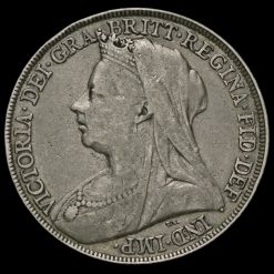 1897 Queen Victoria Veiled Head Silver LXI Crown Obverse