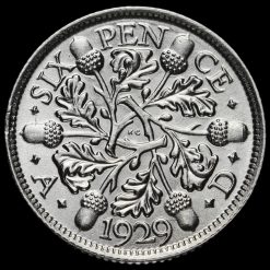 1929 George V Silver Sixpence Reverse