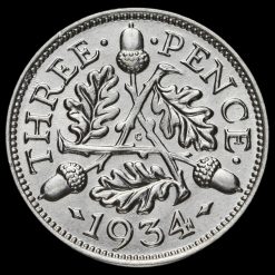 1934 George V Silver Threepence Reverse