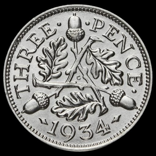 1934 George V Silver Threepence Reverse