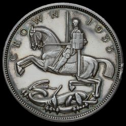 1935 George V Rocking Horse Raised Edge Silver Proof Crown Reverse