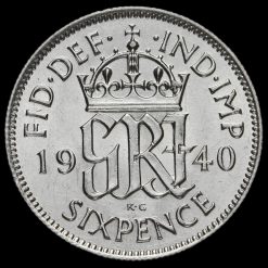 1940 George VI Silver Sixpence Reverse