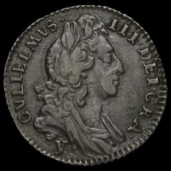 1696 William III Early Milled Silver Sixpence Obverse