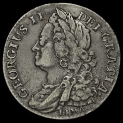 1745 George II Early Milled Silver Lima Shilling Obverse