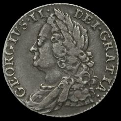 1750 George II Early Milled Silver Shilling Obverse