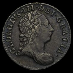 1763 George III Early Milled Silver Threepence Obverse