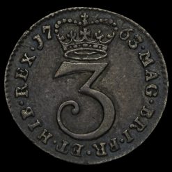1763 George III Early Milled Silver Threepence Reverse