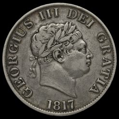 1817 George III Milled Silver Half Crown Obverse