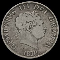 1819 George III Milled Silver Half Crown Obverse