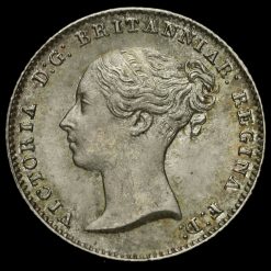 1854 Queen Victoria Young Head Silver Fourpence / Groat Obverse