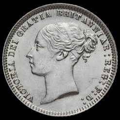 1873 Queen Victoria Young Head Silver Sixpence Obverse