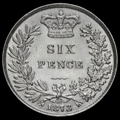 1873 Queen Victoria Young Head Silver Sixpence Reverse