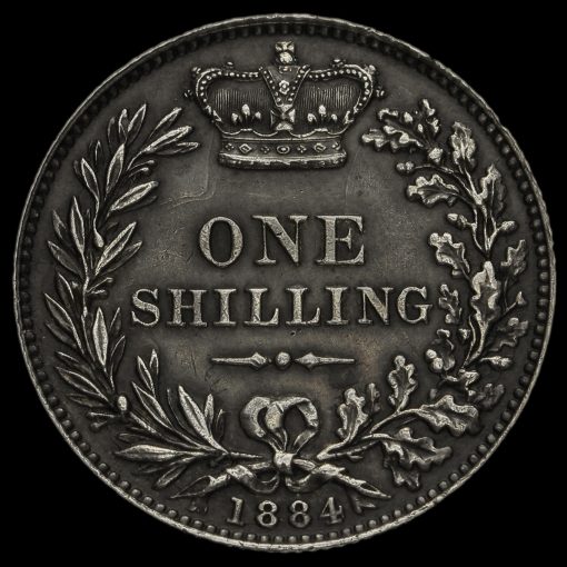 1884 Queen Victoria Young Head Silver Shilling Reverse
