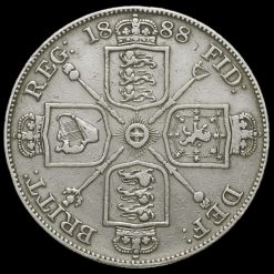 1888 Queen Victoria Jubilee Head Silver Double Florin Reverse