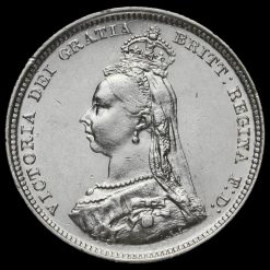 1888 Queen Victoria Silver Shilling (8 over 7) Obverse