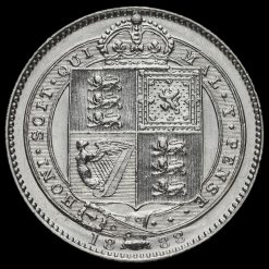 1888 Queen Victoria Silver Shilling (8 over 7) Reverse
