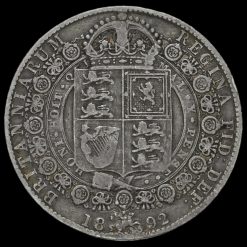 1892 Queen Victoria Jubilee Head Silver Half Crown Reverse