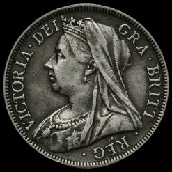 1898 Queen Victoria Veiled Head Silver Half Crown Obverse