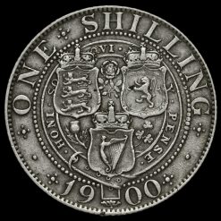 1900 Queen Victoria Veiled Head Silver Shilling Reverse
