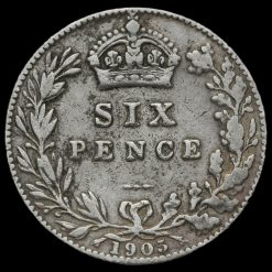 1905 Edward VII Silver Sixpence Reverse