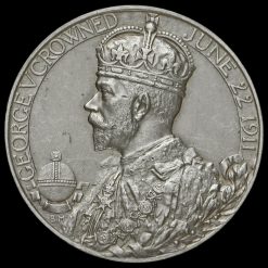 1911 George V Coronation Official Silver Medal Obverse