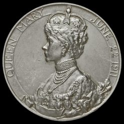 1911 George V Coronation Official Silver Medal Reverse