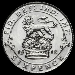 1912 George V Silver Sixpence Reverse