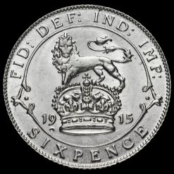1915 George V Silver Sixpence Reverse