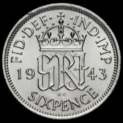 1943 George VI Silver Sixpence Reverse