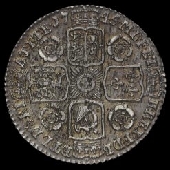 1745 George II Early Milled Silver Sixpence Reverse
